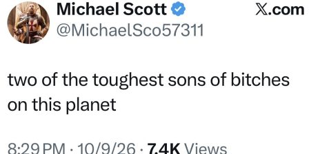 Trump Shares Screenshot Praising “Two of the Toughest Sons of Bitches on This Planet”