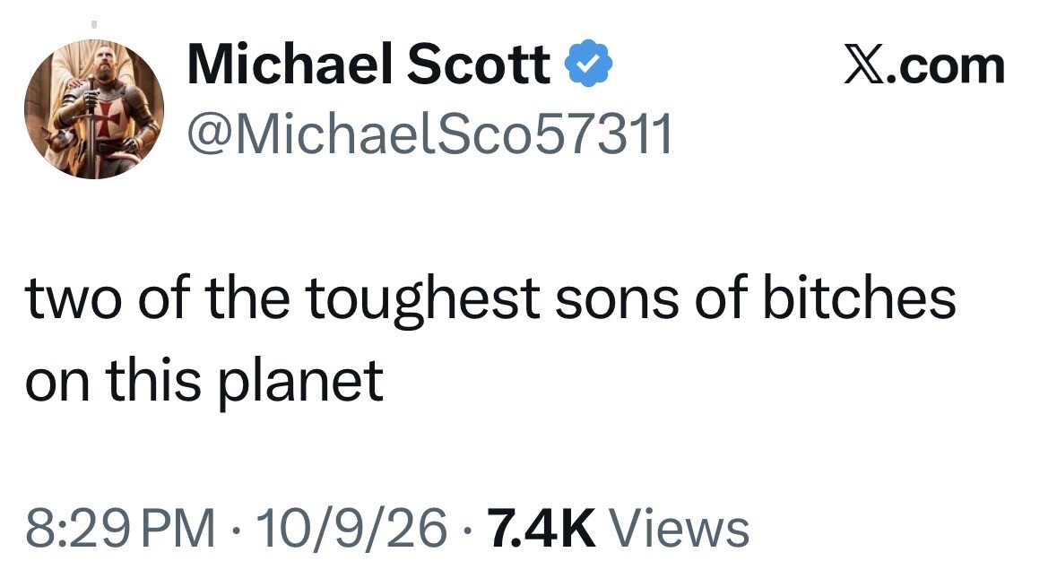Trump Shares Screenshot Praising “Two of the Toughest Sons of Bitches on This Planet”
