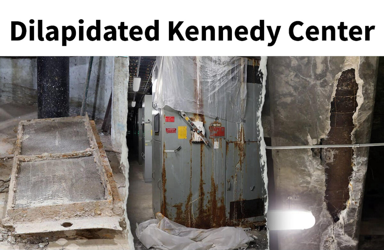 Trump Posts Images Labeled “Dilapidated Kennedy Center”